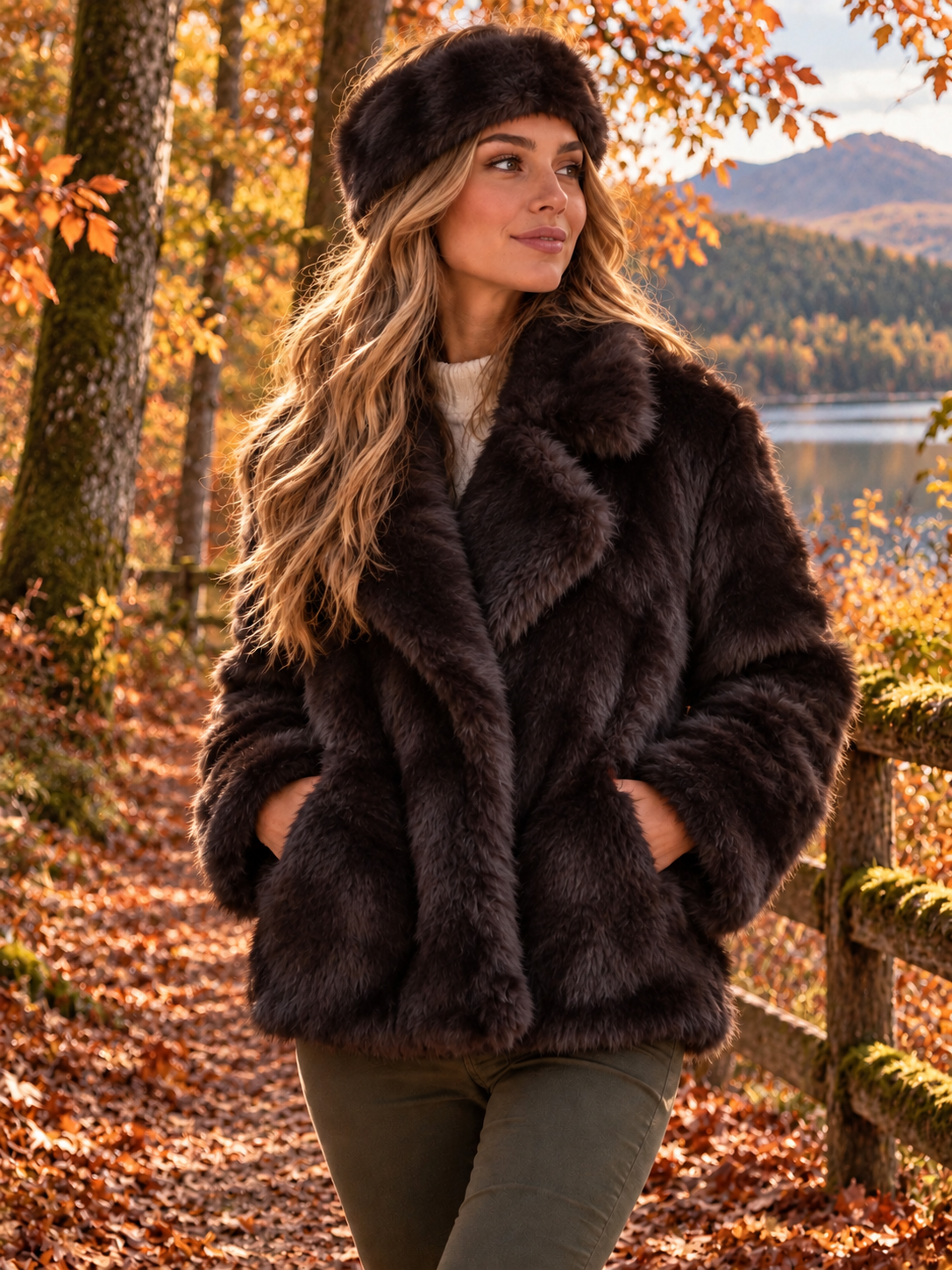 Faux fur box jacket
