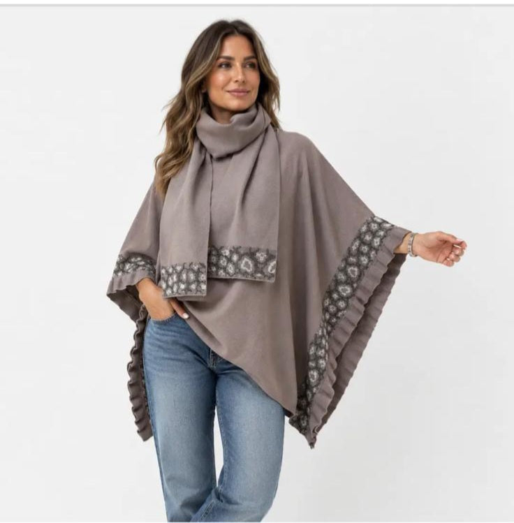 2 pack poncho and scarf