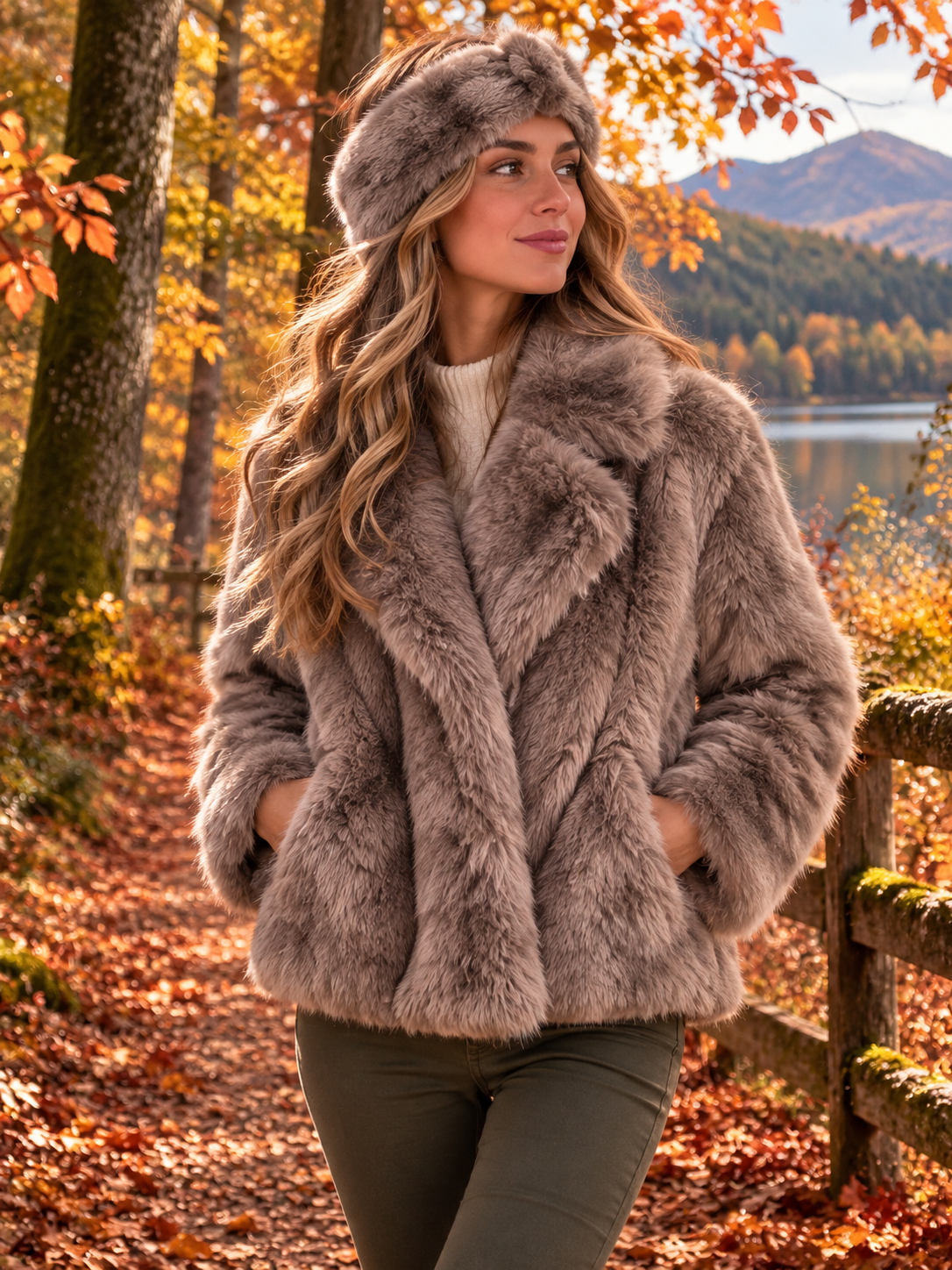 Faux fur box jacket